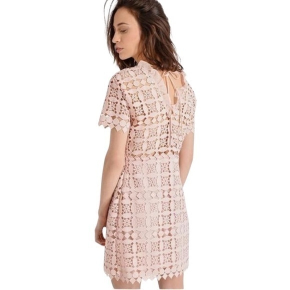 Sandro Manureva Blush Pink Crochet Lace Mini Dress Size 1 or Small - Picture 9 of 9